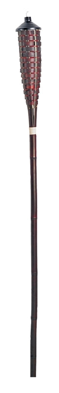 Seasonal Trends Y2569 Habi Torch, 3.54 in H, Bamboo/Fiberglass/Metal, Brown, Mahogany Finish, Pack of 24