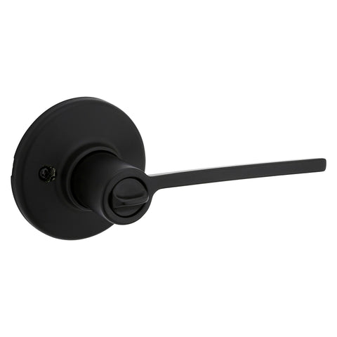 Kwikset Ladera Series 300LRL RDT 514 CP Privacy Lockset, Lever Handle, Matte, Zinc, Black, Left, Right Hand