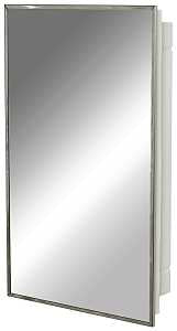 Zenith 105 Medicine Cabinet, 16-1/8 in OAW, 4-1/2 in OAD, 26-1/8 in OAH, Plastic/Stainless Steel, 2-Shelf