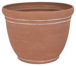 Landscapers Select PT-S058 Planter, 13 in Dia, 9-3/4 in H, Round, Resin, Terra Cotta, Terra Cotta, Pack of 6