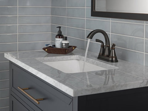 Delta Geist Series 25864LF-OB Centerset Bathroom Faucet, 1.2 gpm, 2-Handle, 3-Faucet Hole, Metal, Lever Handle
