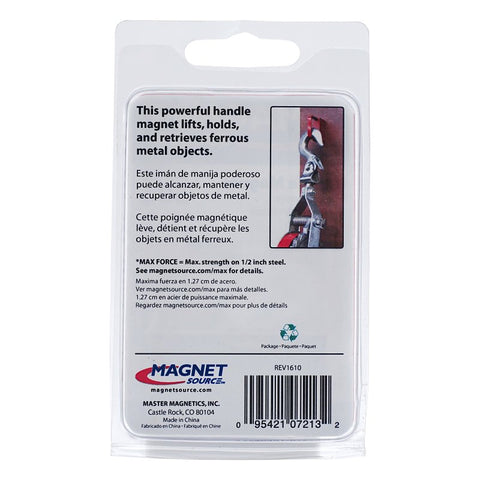 Magnet Source 07213 Standard Handle Magnet, 3/4 in W, 1 in H, Steel