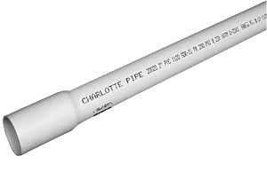 Charlotte Pipe PVC 23155B 0800 Pipe, 1/2 in, 20 ft L, SDR 13.5 Schedule, PVC