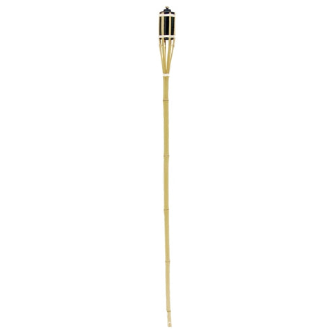 Seasonal Trends Y2571 4 ft Bamboo Party Torch, 2.36 in H, Bamboo, Fiberglass, and Metal, Beige, Black, Pack of 96