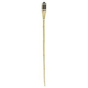 Seasonal Trends Y2571 4 ft Bamboo Party Torch, 2.36 in H, Bamboo, Fiberglass, and Metal, Beige, Black, Pack of 96