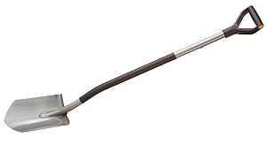 Fiskars 331410-1001 Digging Shovel, Round Point, 49 in OAL, Boron Steel Blade, Steel Handle, D-Shaped Handle