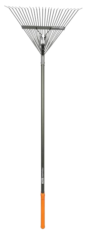 Fiskars 397930-1001 Pro Leaf Rake, Steel Tine, 24-Tine, Aluminum Handl ...