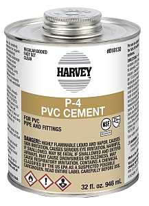 Harvey 018130-12 Solvent Cement, 32 oz Can, Liquid, Clear