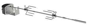 Weber 7659 Grill Rotisserie, 2 -Fork, 30.4 in L Spit Rod, Stainless Steel Spit Rod
