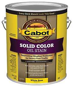 Cabot 140.0001601.007 Solid Stain, Opaque, White, Liquid, 1 gal, Pack of 4