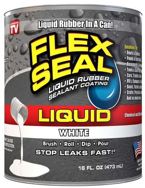 Flex Seal LFSWHTR16 Rubberized Coating, White, 16 oz