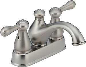 Delta Leland Series 2578LFSS-278SS Bathroom Faucet, 1.2 gpm, 2-Faucet Handle, Brass, Stainless Steel, Lever Handle
