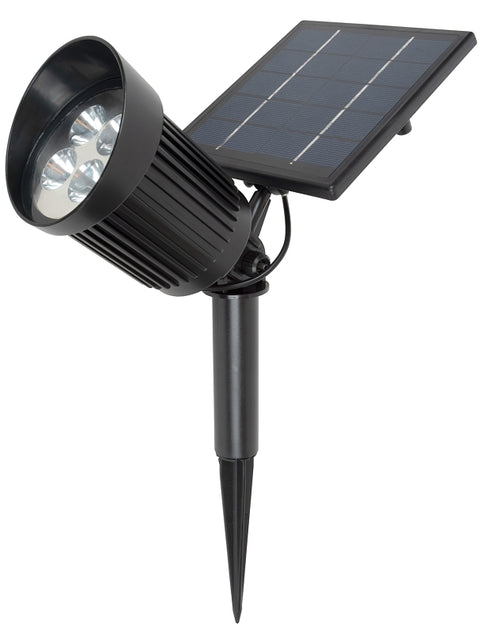 Boston Harbor 26080 Solar Spotlight, Li-Ion Battery, 18650 Battery, 8-Lamp, Plastic Fixture, Black, Pack of 6