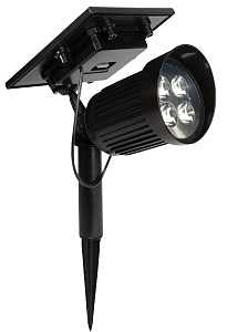 Boston Harbor 26080 Solar Spotlight, Li-Ion Battery, 18650 Battery, 8-Lamp, Plastic Fixture, Black, Pack of 6