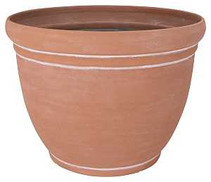 Landscapers Select PT-S060 Planter, 18 in Dia, 13-3/4 in H, Round, Resin, Terra Cotta, Terra Cotta, Pack of 6