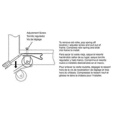 Prime-Line B 513 Roller Assembly, 1 in Dia Roller, 1/4 in W Roller, Steel, Gray