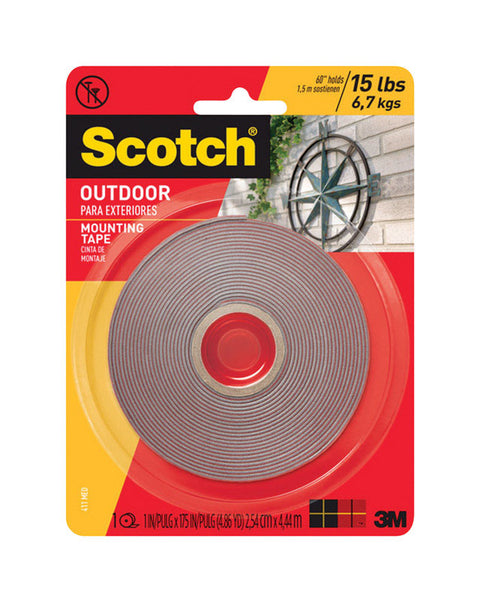 Scotch 1 in. W x 175 in. L Outdoor Mounting Tape Clear