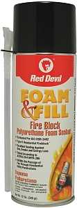 Red Devil Foam & Fill 0915 Fire Block Foam Sealant with Nozzle, Champagne, 41 to 86 deg F, 12 oz Aerosol Can