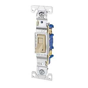 Eaton Wiring Devices 1301V Toggle Switch, 120 V, Wall Mounting, Polycarbonate, Ivory, Pack of 10