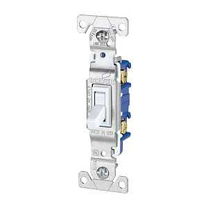 Eaton Wiring Devices 1301W Non-Grounded Toggle Switch, 15 A, 120 V, Polycarbonate Housing Material, White, Pack of 10