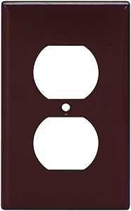 Eaton Wiring Devices 2132B-BOX Receptacle Wallplate, 4-1/2 in L, 2-3/4 in W, 1 -Gang, Thermoset, Brown, High-Gloss, Pack of 25