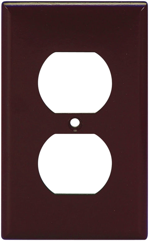 Eaton Wiring Devices 2132B-BOX Receptacle Wallplate, 4-1/2 in L, 2-3/4 in W, 1 -Gang, Thermoset, Brown, High-Gloss, Pack of 25