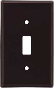 Eaton Wiring Devices 2134B-BOX Wallplate, 4-1/2 in L, 2-3/4 in W, 1 -Gang, Thermoset, Brown, High-Gloss, Pack of 25