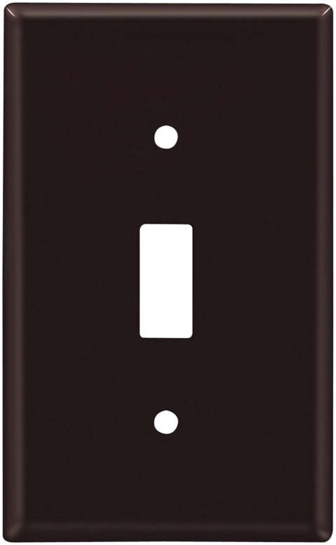 Eaton Wiring Devices 2134B-BOX Wallplate, 4-1/2 in L, 2-3/4 in W, 1 -Gang, Thermoset, Brown, High-Gloss, Pack of 25