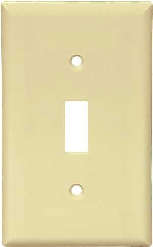 Eaton Wiring Devices 2134V-BOX Wallplate, 4-1/2 in L, 2-3/4 in W, 1 -Gang, Thermoset, Ivory, High-Gloss, Pack of 25