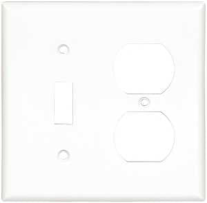 Eaton Cooper Wiring 2138W-BOX Combination Wallplate, 4-1/2 in L, 4.56 in W, 2 -Gang, Thermoset, White, High-Gloss, Pack of 10