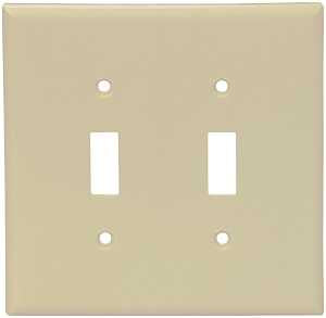 Eaton Wiring Devices 2139V-BOX Wallplate, 4-1/2 in L, 4-9/16 in W, 2 -Gang, Thermoset, Ivory, High-Gloss, Pack of 10