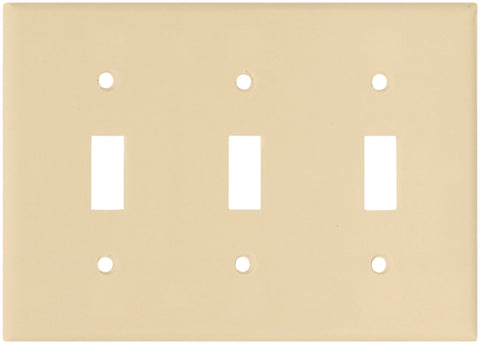 Eaton Wiring Devices 2141V-BOX Wallplate, 4-1/2 in L, 6.37 in W, 3 -Gang, Thermoset, Ivory, High-Gloss