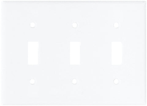 Eaton Wiring Devices 2141W-BOX Wallplate, 4-1/2 in L, 6-3/8 in W, 3 -Gang, Thermoset, White, High-Gloss
