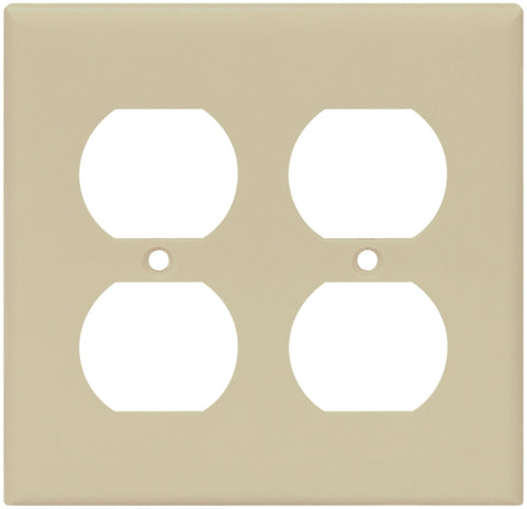 Eaton Wiring Devices 2150V-BOX Receptacle Wallplate, 4-1/2 in L, 4-9/16 in W, 2 -Gang, Thermoset, Ivory, Pack of 10