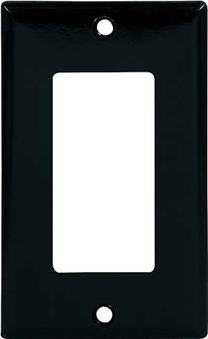 Eaton 2151BK-BOX Wallplate, 4-1/2 in L, 2-3/4 in W, 1-Gang, Thermoset, Black, High-Gloss, Pack of 25