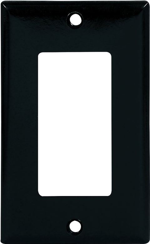 Eaton 2151BK-BOX Wallplate, 4-1/2 in L, 2-3/4 in W, 1-Gang, Thermoset, Black, High-Gloss, Pack of 25