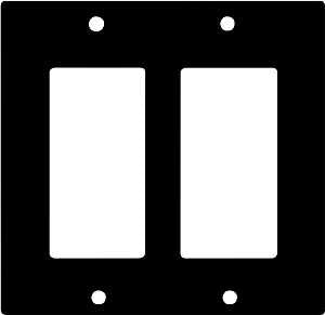 Eaton 2152BK-BOX Wallplate, 4-1/2 in L, 4.56 in W, 2-Gang, Thermoset, Black, High-Gloss, Pack of 10