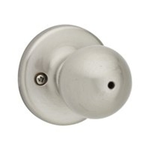 Kwikset 300P 15 6AL RCS V1 Privacy Knob Set, Polo Design, Knob Handle, Satin Nickel, Zinc, Silver, Reversible Hand