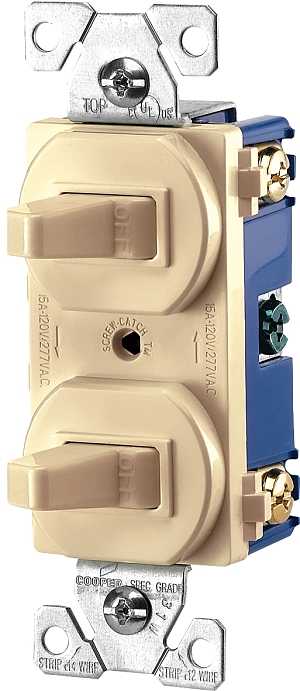 Eaton 271V-BOX Combination Switch, 15 A, 120/277 V, SPDT, Screw Termin ...