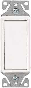 Eaton Wiring Devices 7500 Series 7513W-SP-C Rocker Switch, 15 A, 120/277 V, 3-Way, White, -20 to 60 deg C