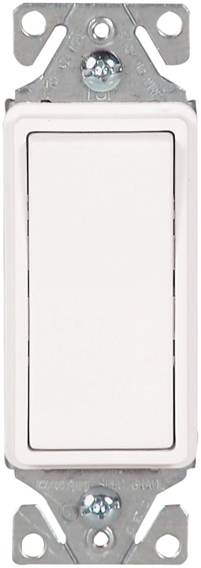Eaton Wiring Devices 7500 Series 7513W-SP-C Rocker Switch, 15 A, 120/277 V, 3-Way, White, -20 to 60 deg C