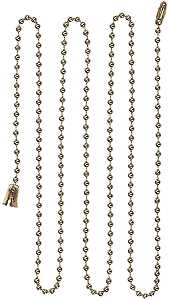 Eaton Wiring Devices BP331BB Ball Chain with End Bell and Connector, #6 Chain, 3 ft L Chain, Brass