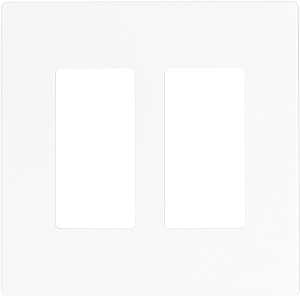 Arrow Hart PJS262W Wallplate, 4-7/8 in L, 4.94 in W, 2-Gang, Polycarbonate, White, High-Gloss