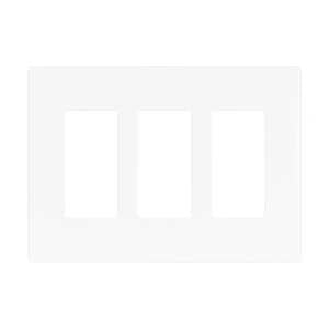 Eaton Cooper Wiring PJS PJS263W Wallplate, 4.87 in L, 6-3/4 in W, 3 -Gang, Polycarbonate, White, High-Gloss