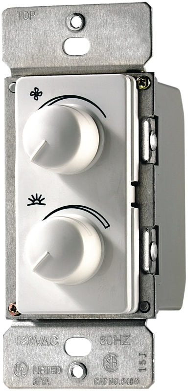 Eaton Wiring Devices RDC25-W-K Fan/Light Control, 1-Pole, 2.5 A, 120 V, White
