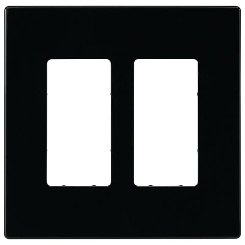 Eaton PJS262BK-L Wallplate, 4-7/8 in L, 4.94 in W, 2-Gang, Polycarbonate, Black, High-Gloss, Pack of 10