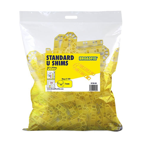 Broadfix ST1B-US U-Shim, 1 mm Thick, 43 mm W, 101 mm L, Polypropylene