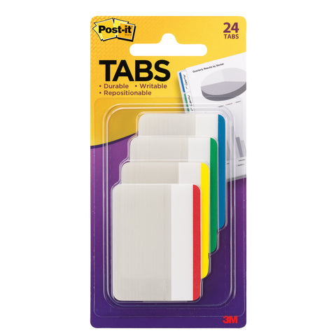 Post-it Tabs 2 in. W X 1.5 in. L Assorted Sticky Filing Tabs 4 pad