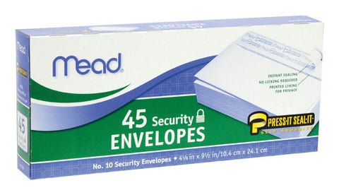 Hardware Envelope Mead 9.5 in. W X 4.12 in. L No. 10 White Envelopes 45 pk, Pack of 24 ...
