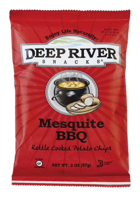 Deep River Snacks Kettle Cooked Mesquite BBQ Potato Chips 2 oz. Bagged